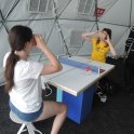 Ve virtuální realitě jsme si zahrály i ping-pong (foto: J. Bátoryová, K. Schovánková)