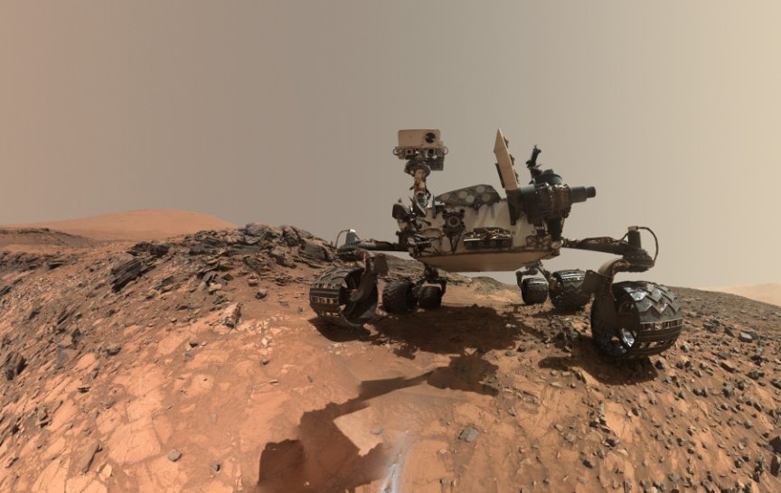 Vozítko Curiosity zkoumá Mars přímo na jeho povrchu (foto NASA/JPL-Caltech/MSSS)