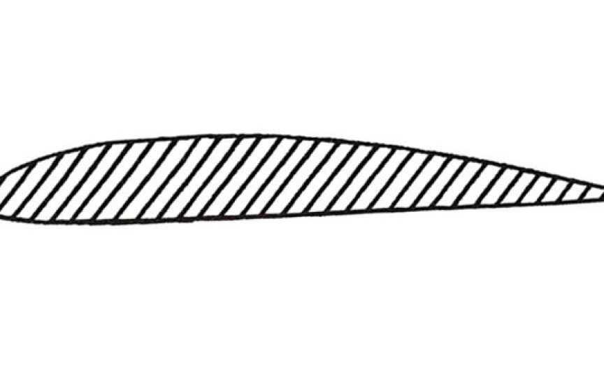 Klasický profil křídla (přibližně CLARK-Y)