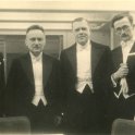 Snímek z V. reprezentačního plesu Přírodovědecké fakulty UK, prof. Trkal druhý zprava (25. 1. 1938, foto: Ateliér Fotostyle, Praha)