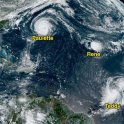 14. září se nad Atlantikem vyskytovalo pět tropických cyklón (foto: NOAA, Public domain, via Wikimedia Commons)