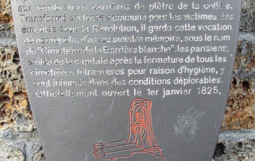 Foto č. 2 - Vstupní cedulka na hřbitov Montmartre
