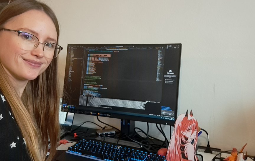Gabriela Kadlecová při programování (foto: archiv G. Kadlecové)