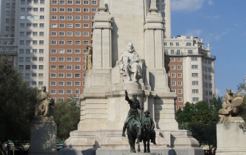 Cervantesův pomník na Plaza de España, Madrid, Španělsko (foto: M. Vlach)
