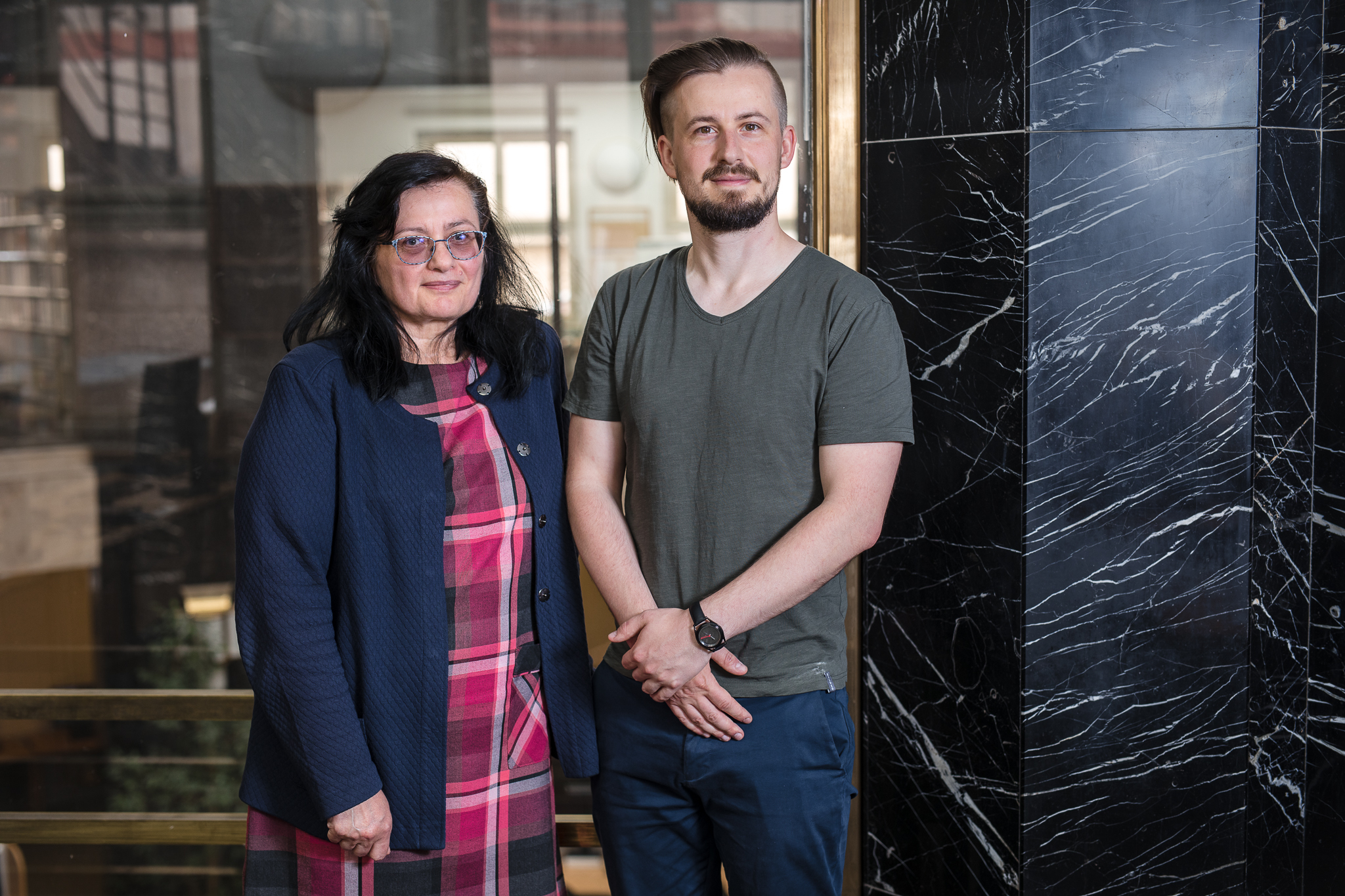 Peter Zvirinský se svou školitelkou doc. Ivetou Mrázovou z Katedry teoretické informatiky a matematické logiky (foto: Tomáš Princ)