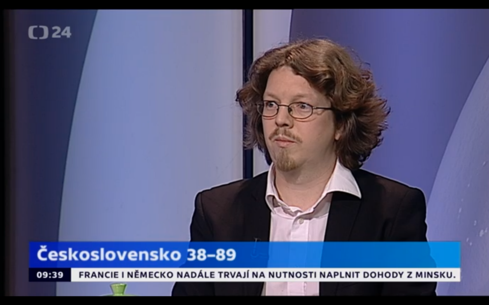 Vít Šisler v pořadu České televize (foto Československo 38-89)