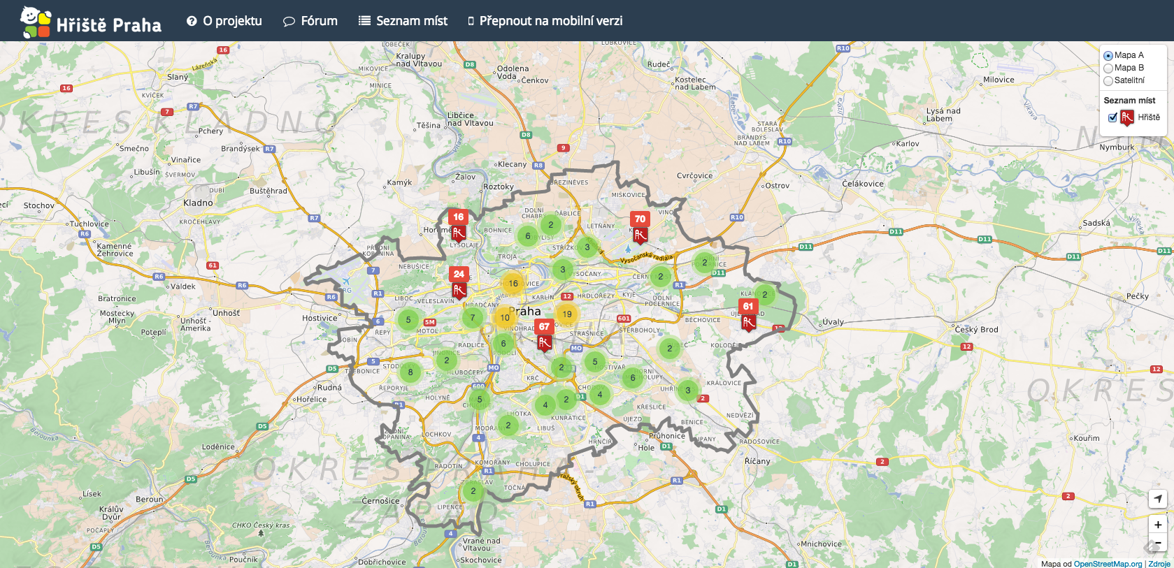 Aplikace Hřiště Praha